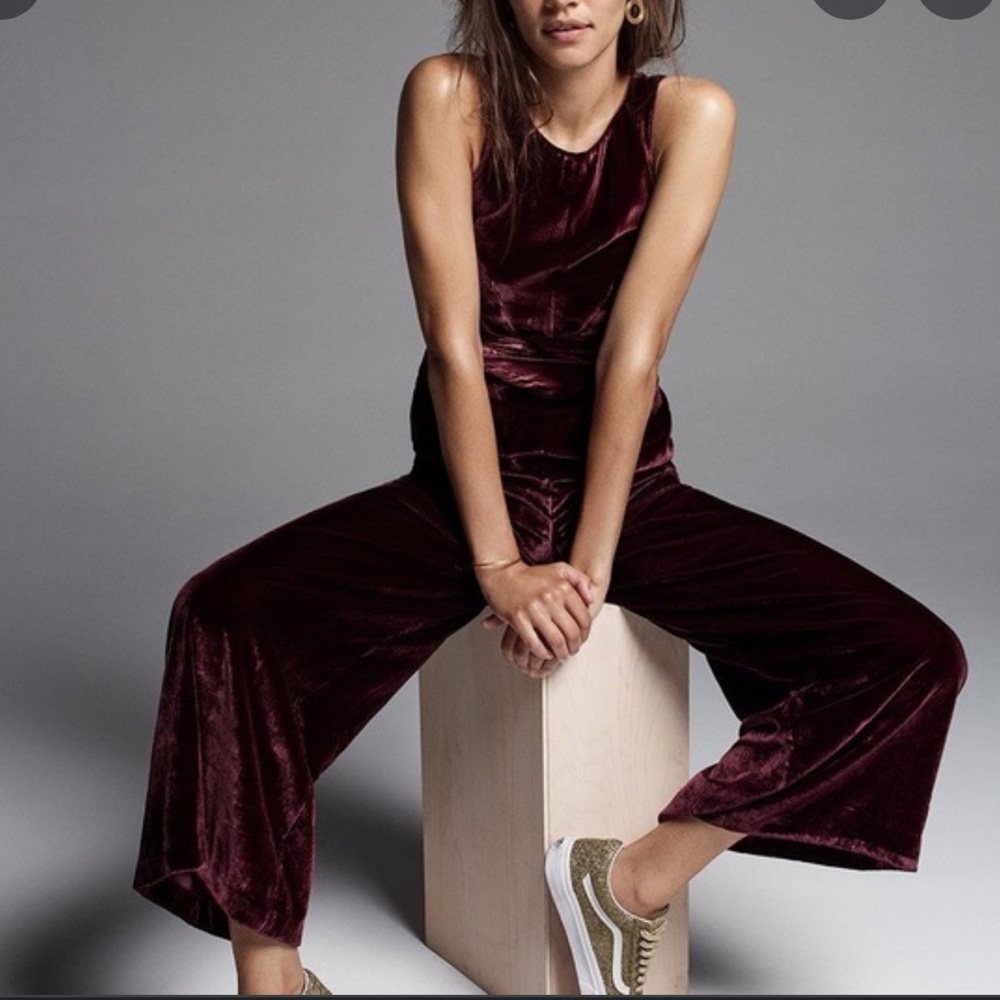 Madewell Velvet Twist Front Jumpsuit